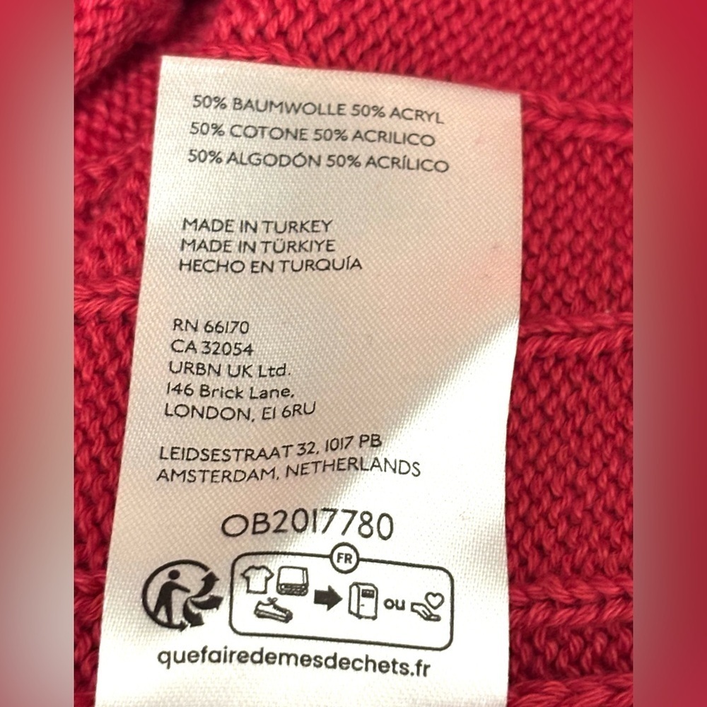 BDG Urban Outfitters Emmett Cable Knit Asymmetric Pullover Sweater Size Medium - Picture 12 of 12